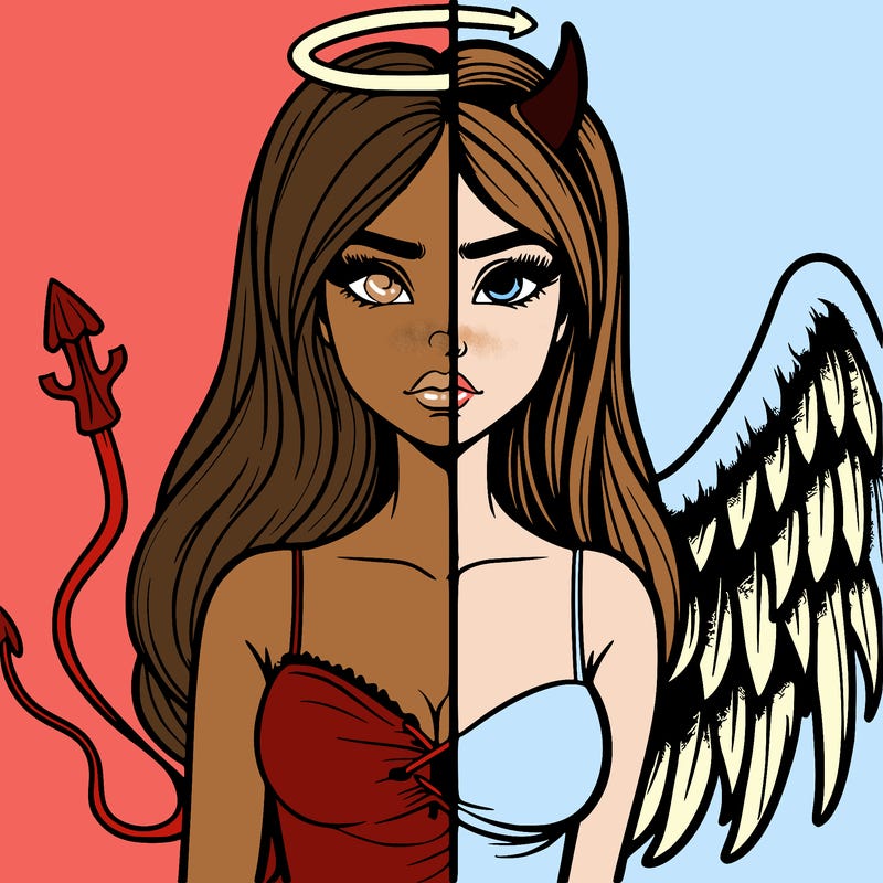 devil vs angel realistic girl