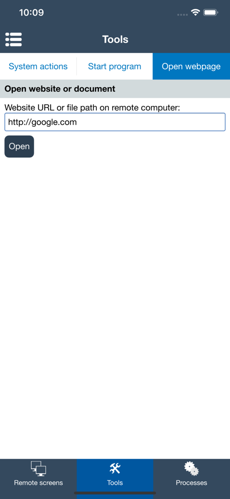 Classroom Spy - Classroom Spy app interface showing the tool to remotely open a website URL on student computers
