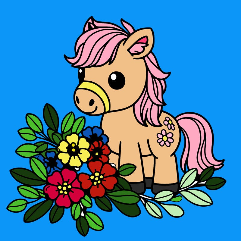 horse koalas with flowers