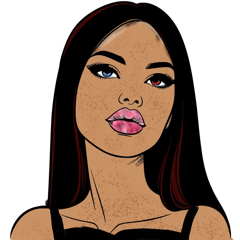 realistic woman with full lips