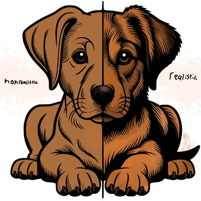 realistic dog split picture