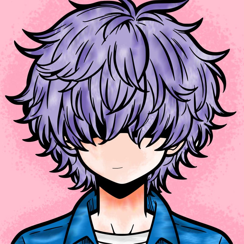 manga boy fluffy hair covering his eyes