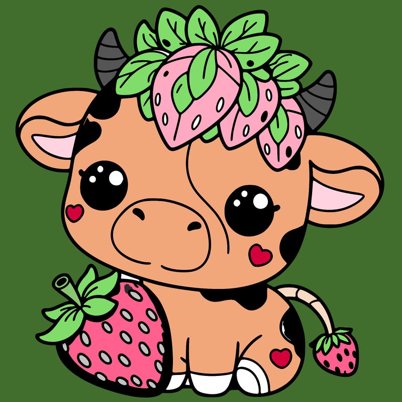 cute strawberry cow
