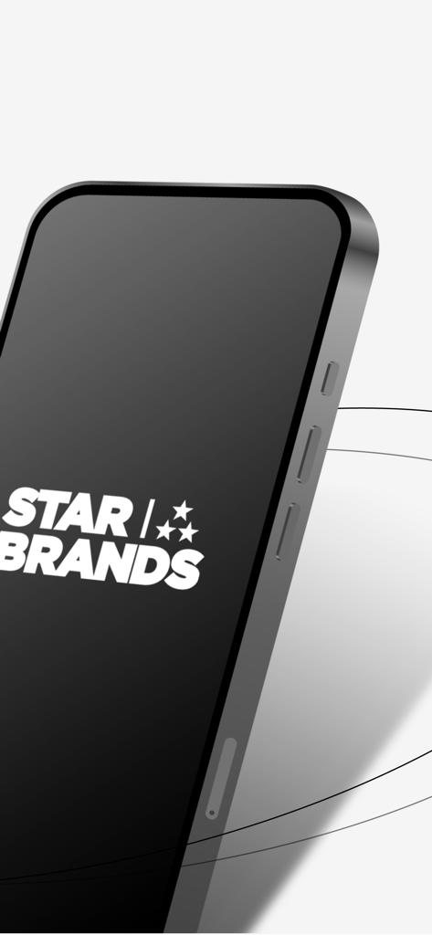 STARBRANDS - Écran de démarrage de l'application d'achat de soins capillaires de luxe STARBRANDS sur un téléphone portable
