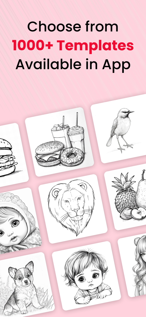 AR Drawing Sketch Paint: Trace - 動物、食品、ポートレートを特徴とするトレース用の1000以上の描画テンプレートのコレクション。