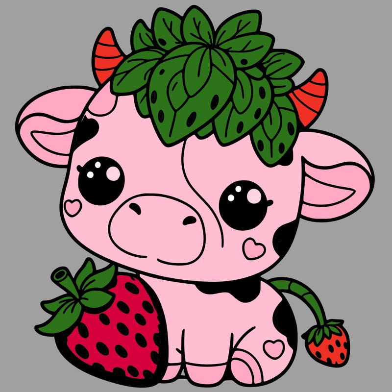 cute strawberry cow
