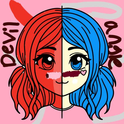 split girl just the face