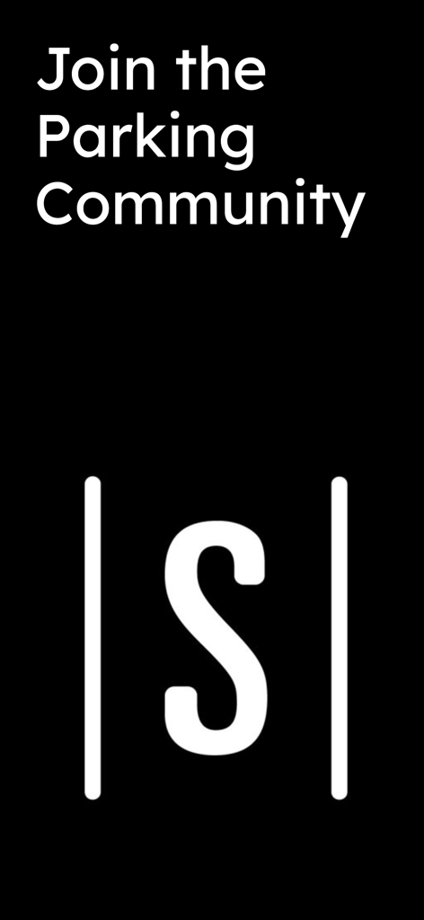 ParkNYC: Street Parking - Streeto app logo with text Join the Parking Community on a black background