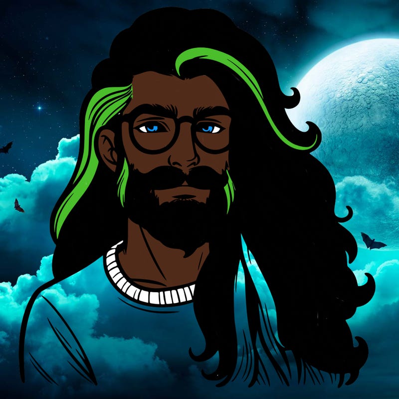 long hair man glasses