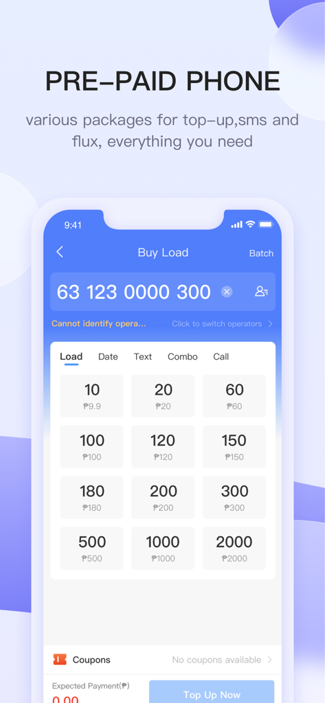 JuanCash-ZYBI Tech - JuanCash app screen showing prepaid mobile phone load and top-up options for Philippine networks