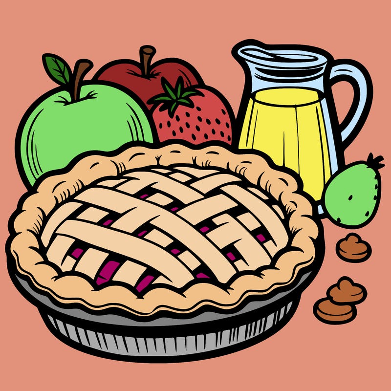 a pie of food