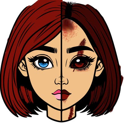 realistic girl split