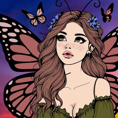 butterfly fairy realistic girl