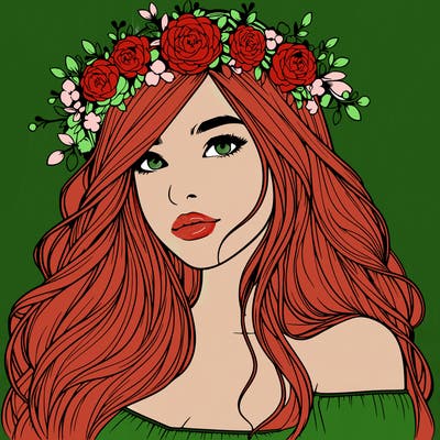 realistic girl with flower crown
