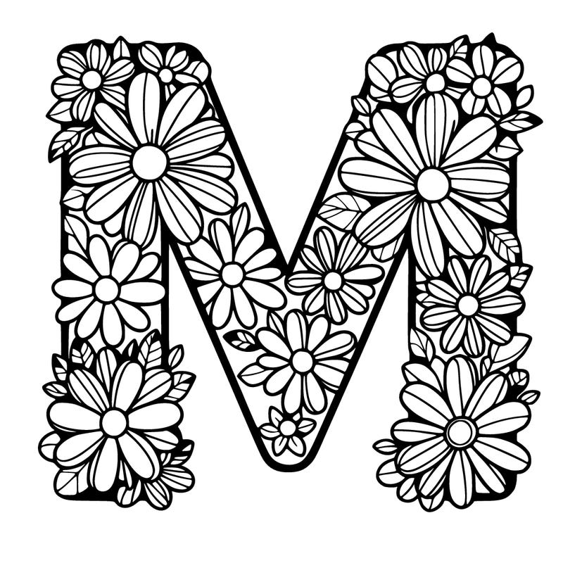 the letter m made out of flowers
