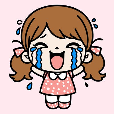 happy crying girl