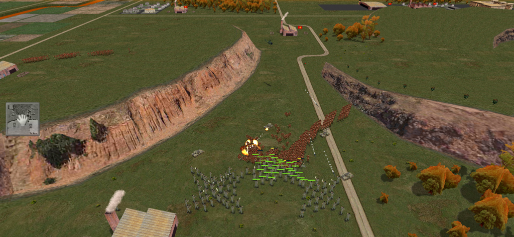 Zombie Battle 3D - Top down tactical battle view showing soldiers and tanks fighting a zombie horde in Zombie Battle 3D