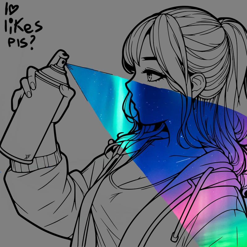 a realistic girl spray, painting