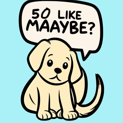 a puppy that says 5 like maybe