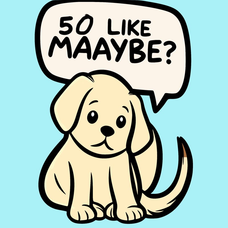 a puppy that says 5 like maybe