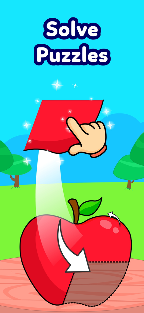 Reading Games for Kids ABC App - Interactive apple puzzle mini-game in the Reading Games for Kids ABC App