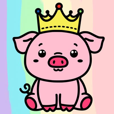 pig with a crown