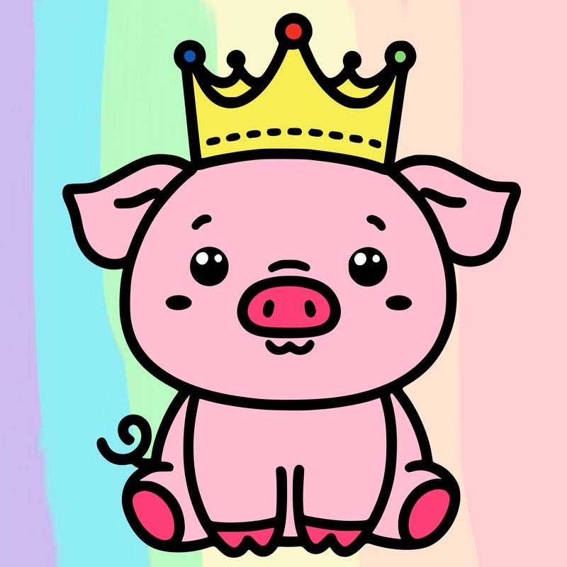 pig with a crown
