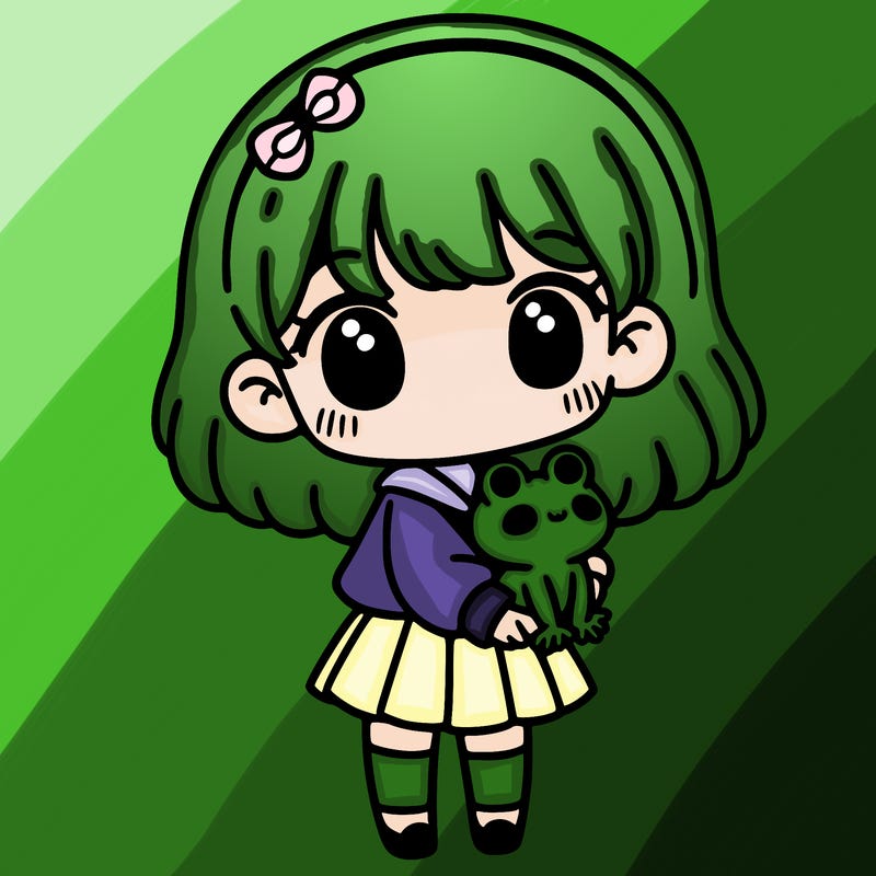 a cute girl holding a cute frog