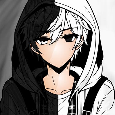 hot anime boy in hoodie