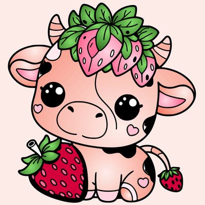 cute strawberry cow