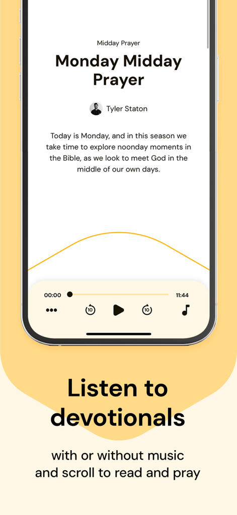 Lectio 365 app interface showing the audio player for a midday prayer session
