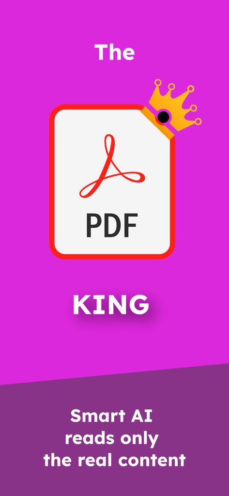 Speech Central AI Voice Reader destacando la tecnología de IA inteligente que lee solo el contenido real de los PDFs