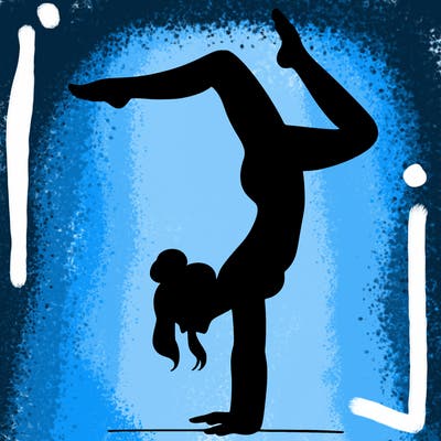 a woman doing a handstand