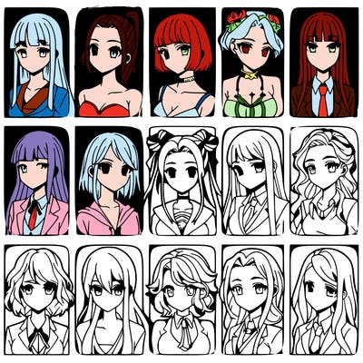 girls that look diffrent anime