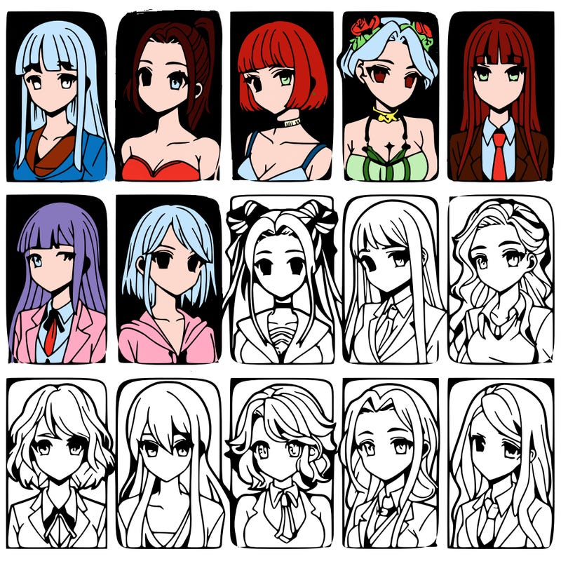 girls that look diffrent anime