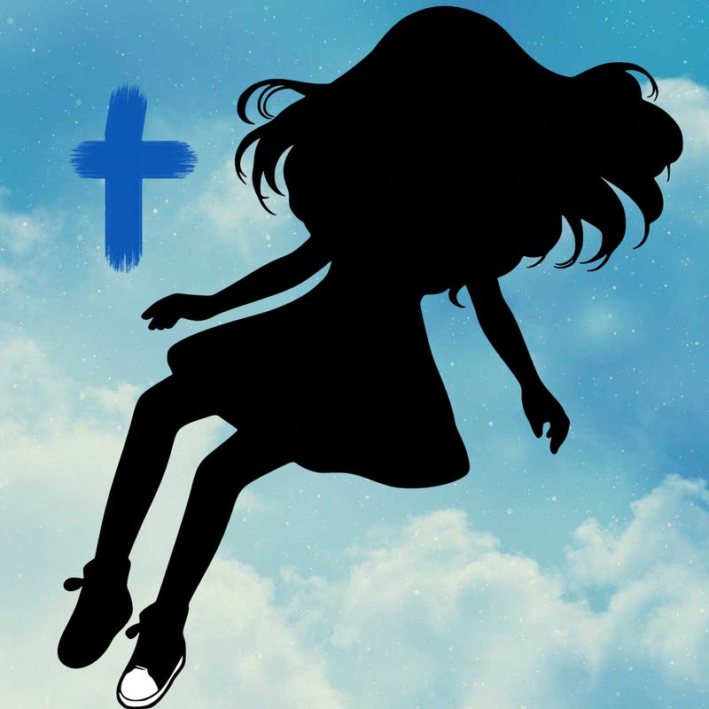 realistic girl floating