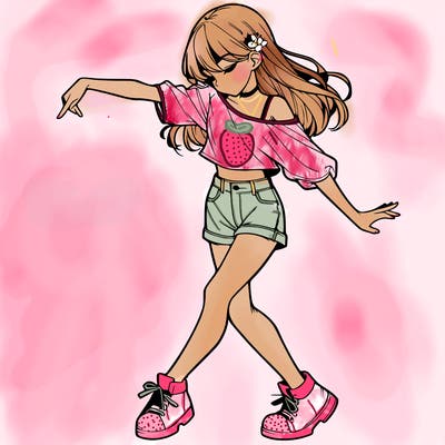 realistic girl danceing