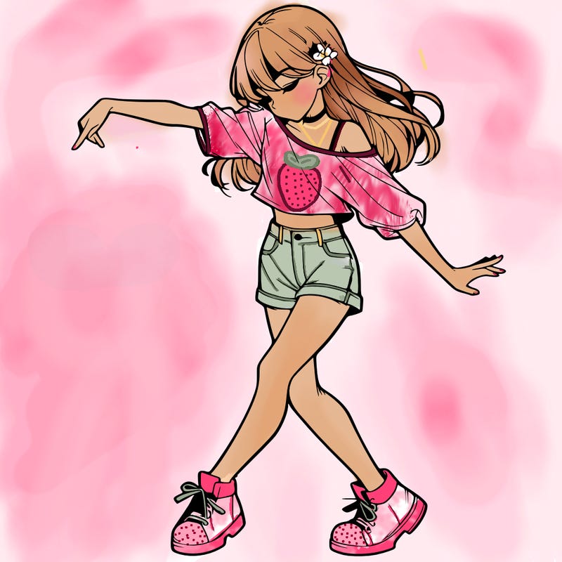 realistic girl danceing