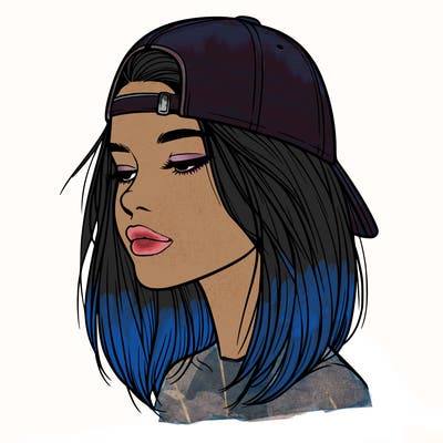 realistic  girl with a backwards hat