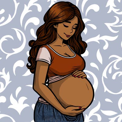 woman heavily pregnant realistic