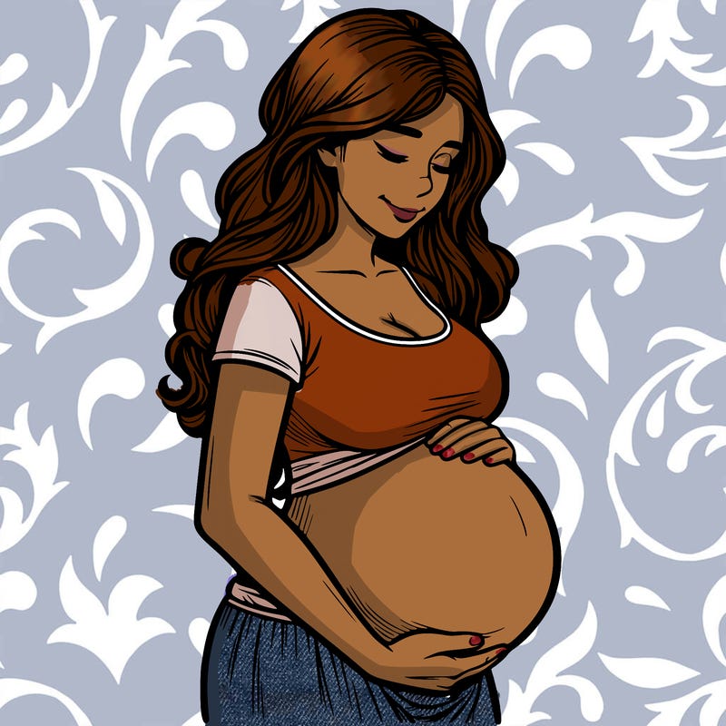 woman heavily pregnant realistic