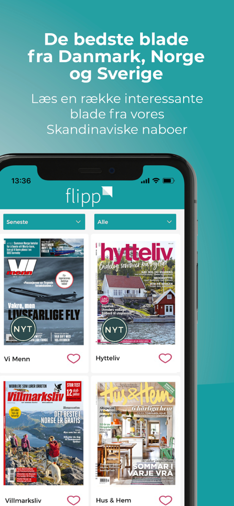 Flipp Danmark - さまざまな北欧雑誌の表紙を表示するFlipp Danmarkアプリ