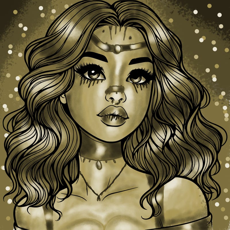 realistic girl with wavy hair and lips