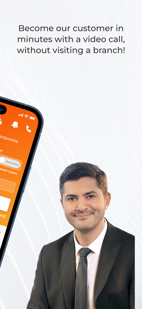 알바라카 모빌 인터페이스, 화상 통화 계좌 개설 기능 표시.