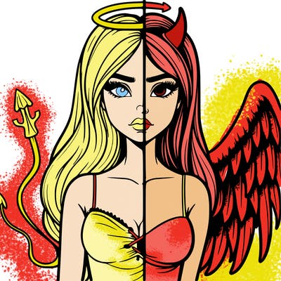 devil vs angel realistic girl