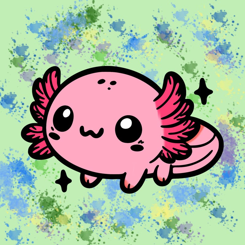 cute easy baby axolotl