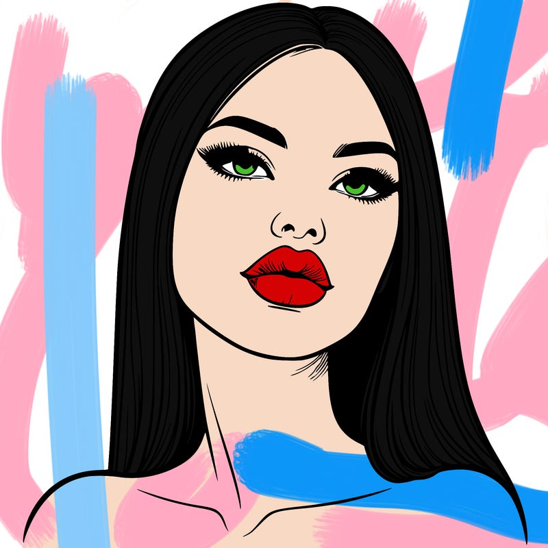 realistic woman with full lips