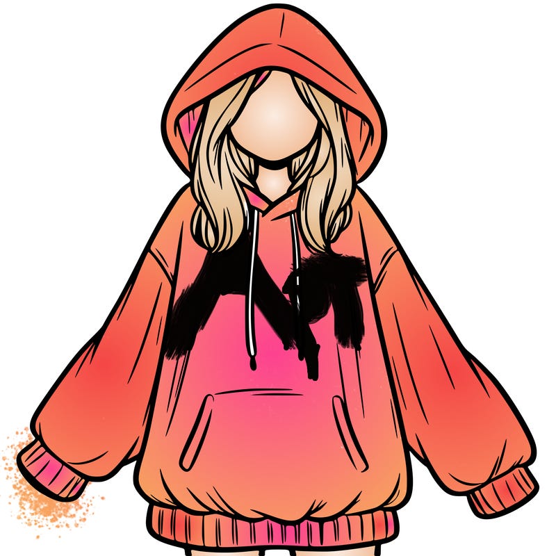 girl in oversized hoodie