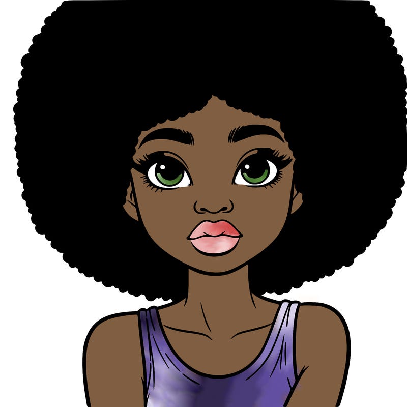 realistic black girl with afro