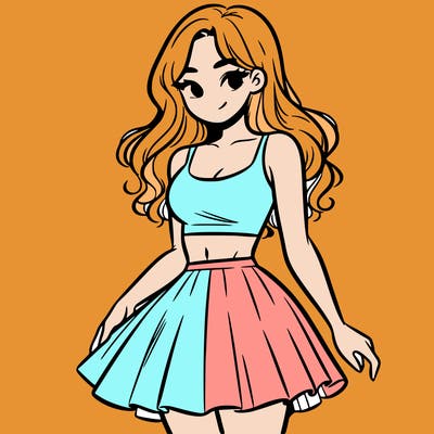 woman in a skirt and crop top